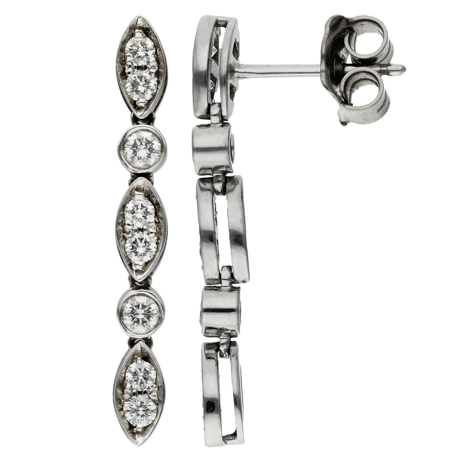 Brilliant Cut Tiffany & Co Platinum 0.85ct Diamond Earring & Necklace Jewellery Set  For Sale