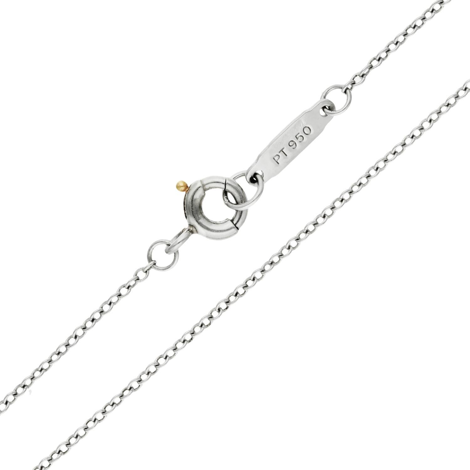 Women's Tiffany & Co Platinum 0.85ct Diamond Earring & Necklace Jewellery Set  For Sale