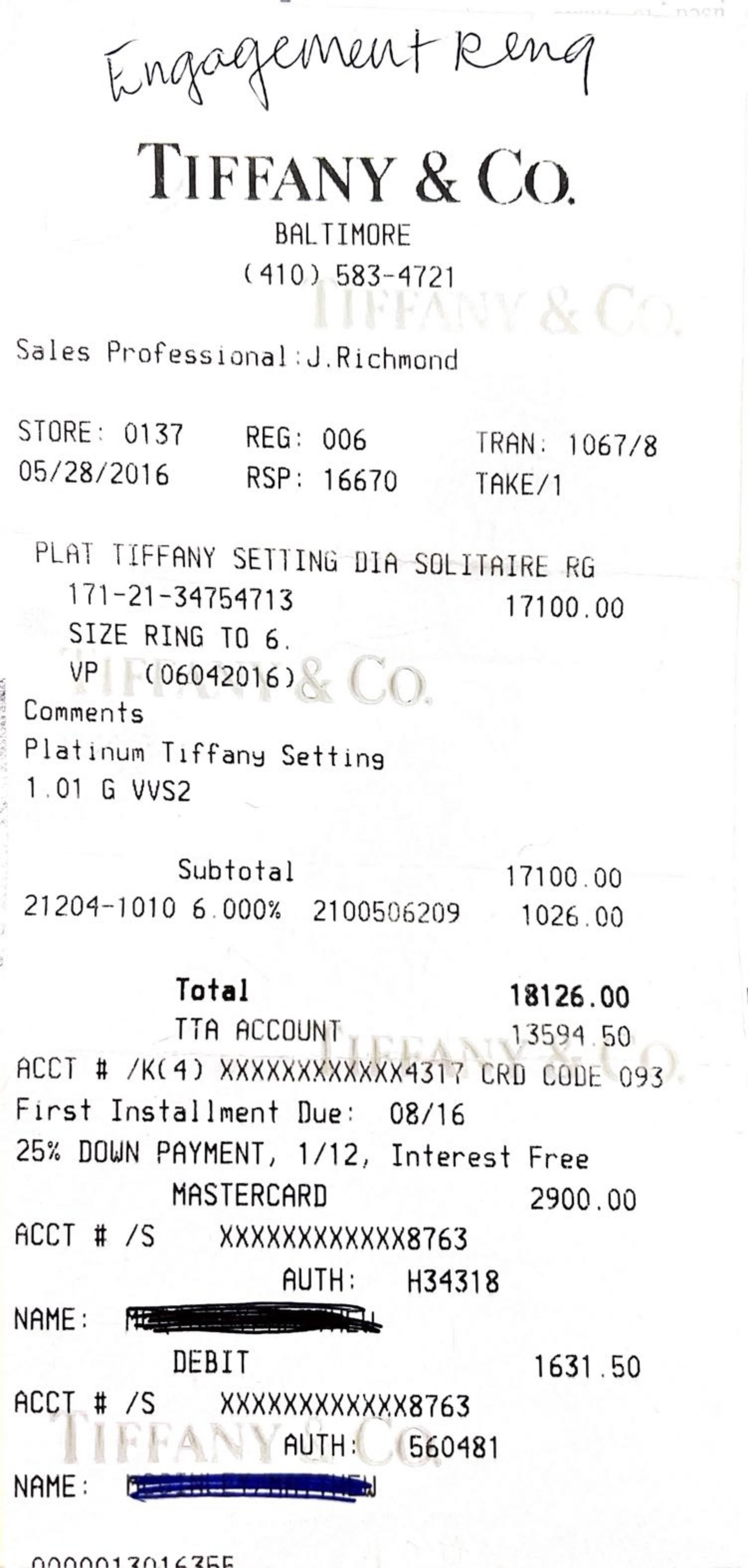 Tiffany & Co. Platin 1,01 Karat G VVS2 Verlobungsring mit rundem natürlichem Solitär Damen im Angebot