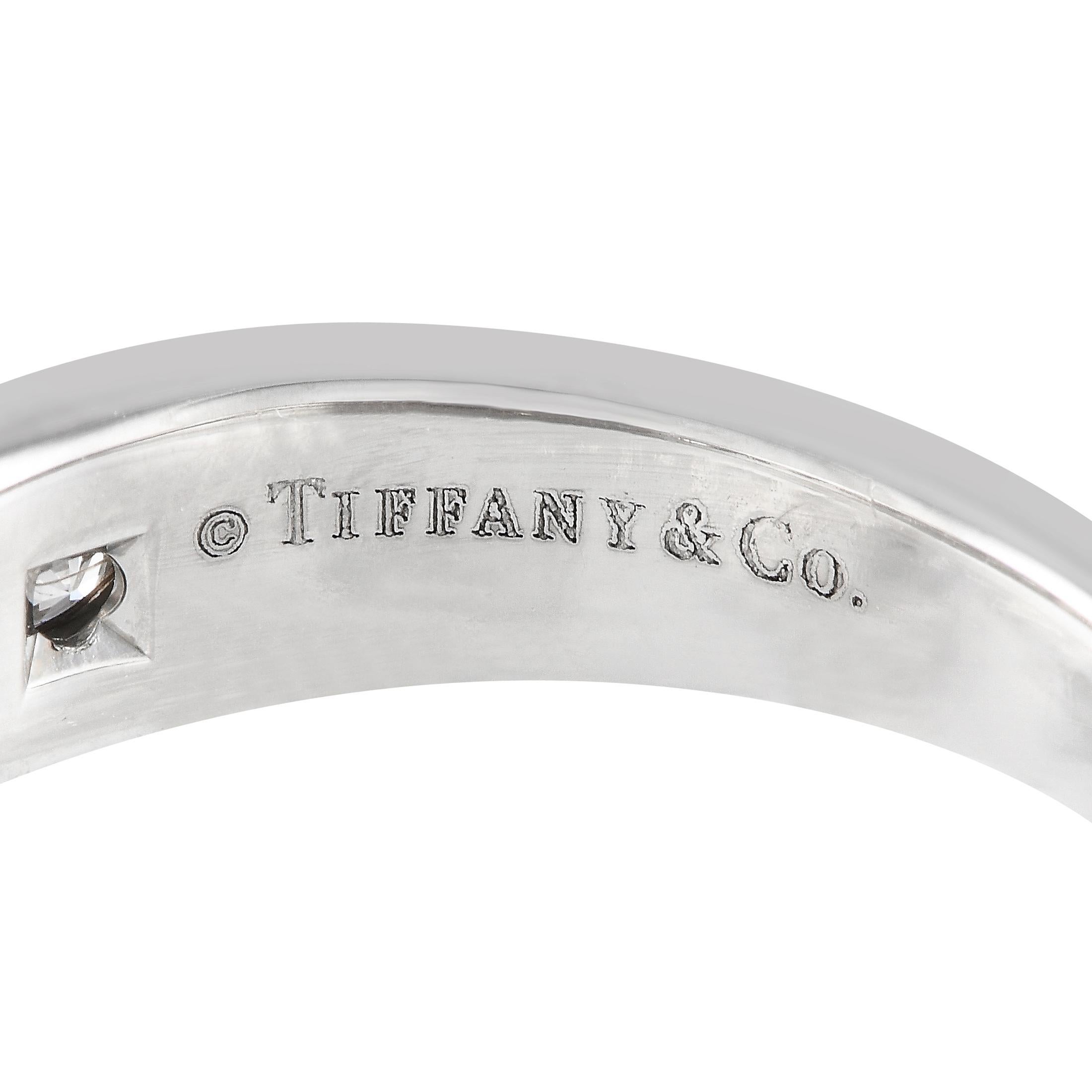 Tiffany & Co. Platinum 1.08ct Lucida Diamond Half-Eternity Ring In Excellent Condition For Sale In Southampton, PA
