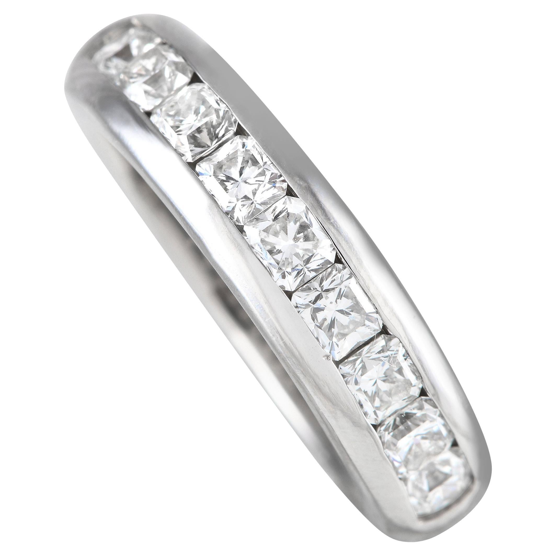 Tiffany & Co. Platinum 1.08ct Lucida Diamond Half-Eternity Ring For Sale
