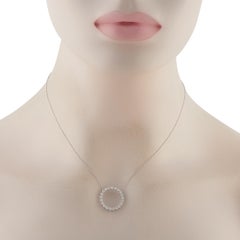 Tiffany & Co. Platinum 1.0ct Diamond Open Circle Pendant Necklace TI06-031326