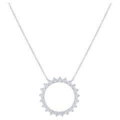 Tiffany & Co. Platinum 1.0ct Diamond Open Circle Pendant Necklace TI06-031326