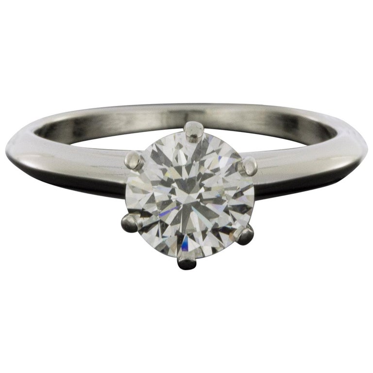 Tiffany and Co. Platinum 1.15 Carat Round Diamond Solitaire Engagement