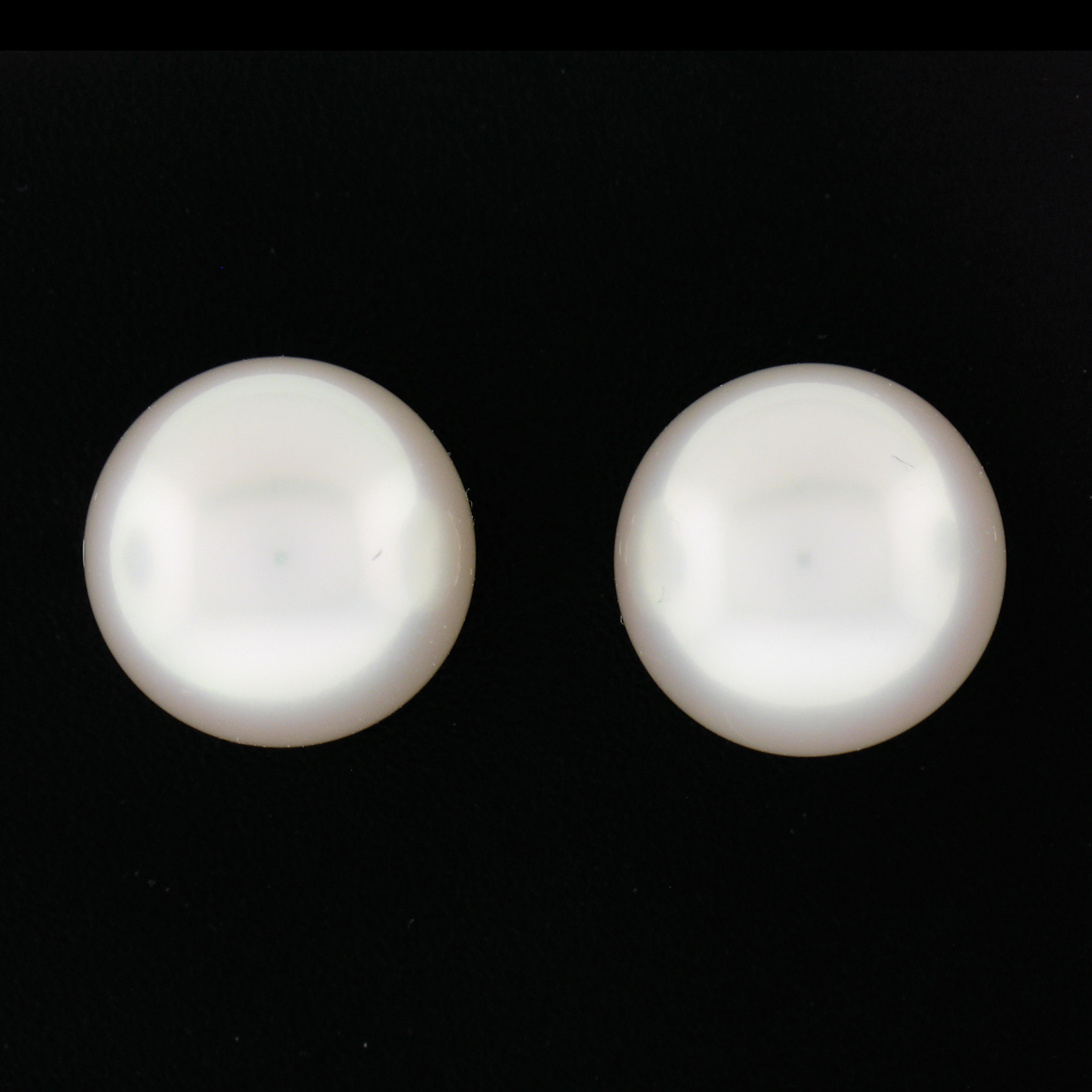 Tiffany & Co. Platinum Cultured Round White Akoya Pearl Stud Earrings 1