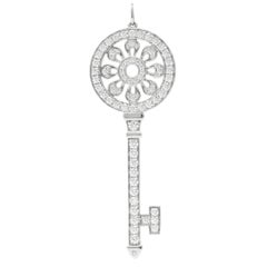 TIFFANY & Co. Platinum 1.18ct Diamond 2.25" Petals Key Pendant
