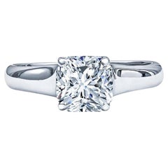 Tiffany & Co. Platinum 1.19 ct Lucida Square Brilliant Cut Diamond Ring