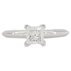 Tiffany & Co. Platin 1,19 Karat Lucida Quadratischer Diamantring mit Brillantschliff