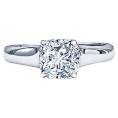 Tiffany & Co. Platin 1,19 Karat Lucida Quadratischer Diamantring mit Brillantschliff