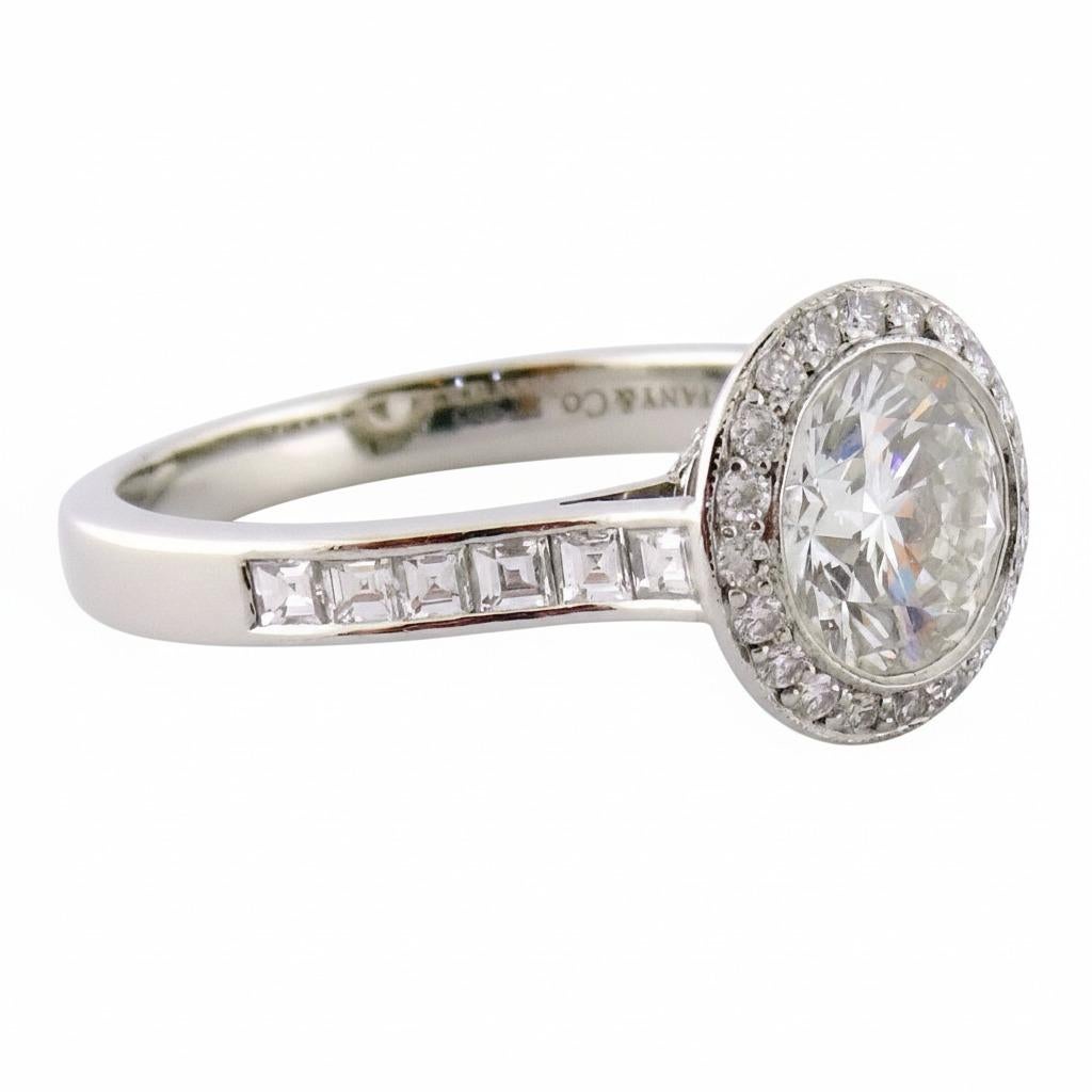 Tiffany & Co. Platin 1,25 Karat runder Brillant Diamantring, VVS1 Reinheit (Rundschliff) im Angebot