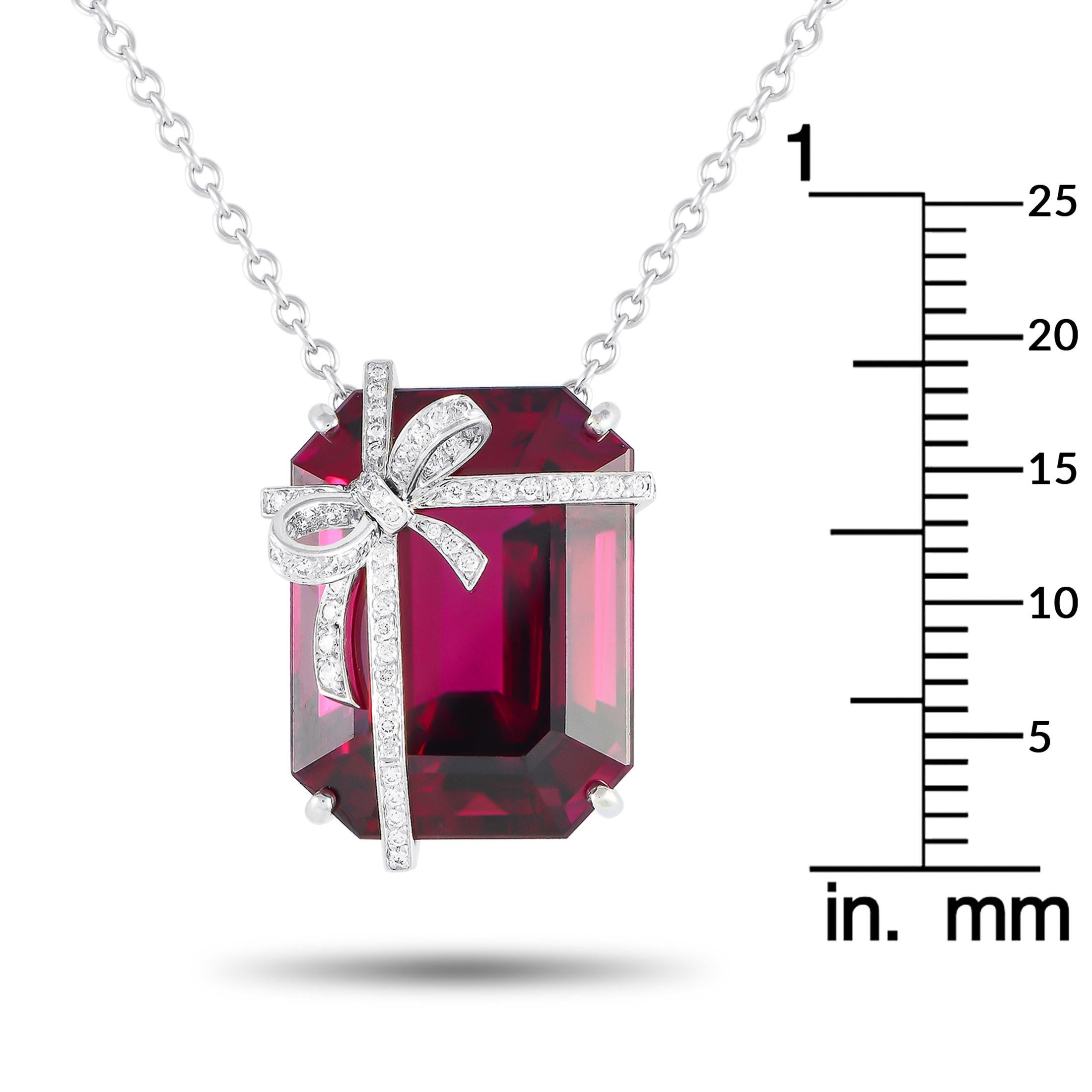 Tiffany & Co. Platin 1,25 Karat Diamant und Rubellit Halskette Damen