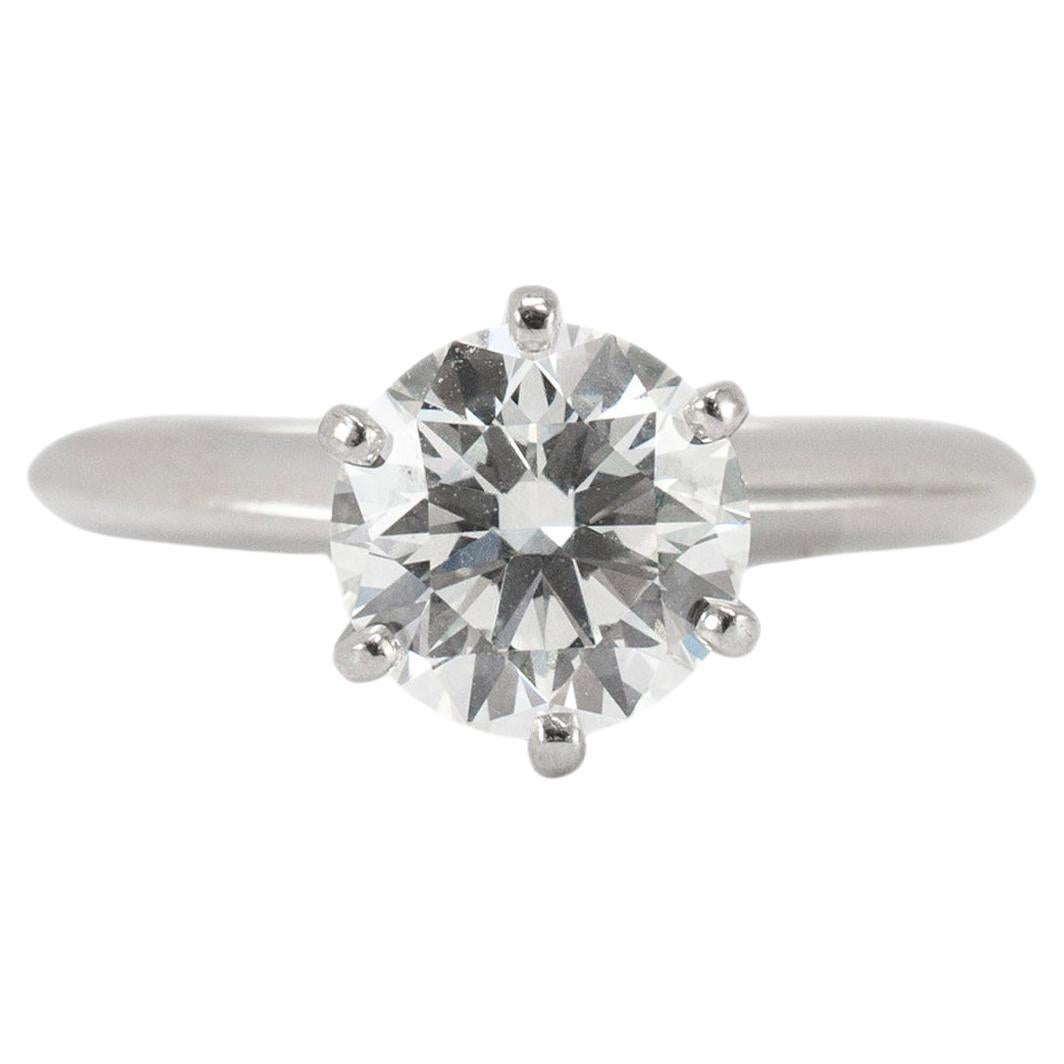 Tiffany & Co. Platinum 1.25ct Round H VVS2 Diamond Engagement Ring