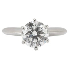 Tiffany & Co. Platinum 1.25ct Round H VVS2 Diamond Engagement Ring