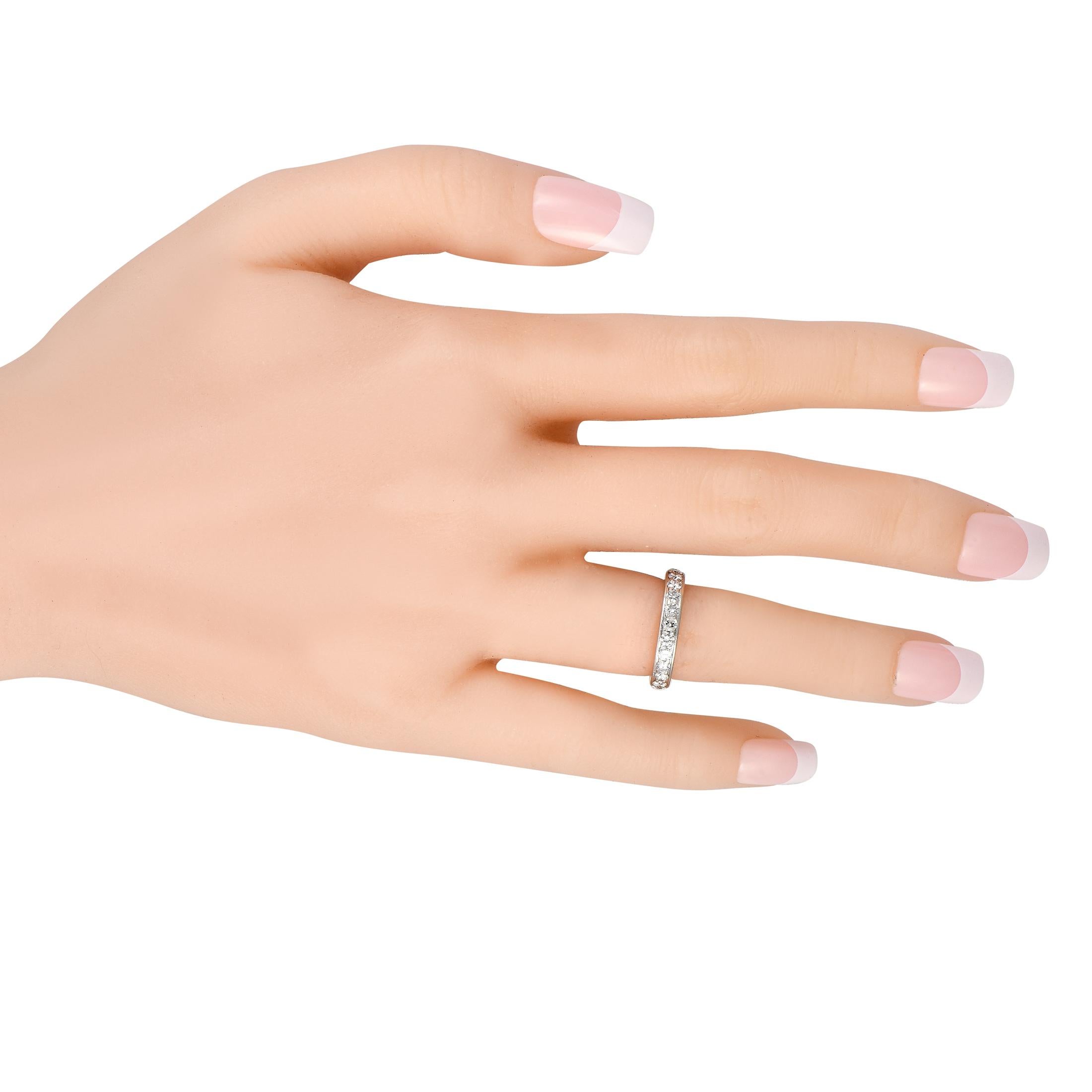 Round Cut Tiffany & Co. Platinum 1.27ct Diamond Eternity Ring For Sale