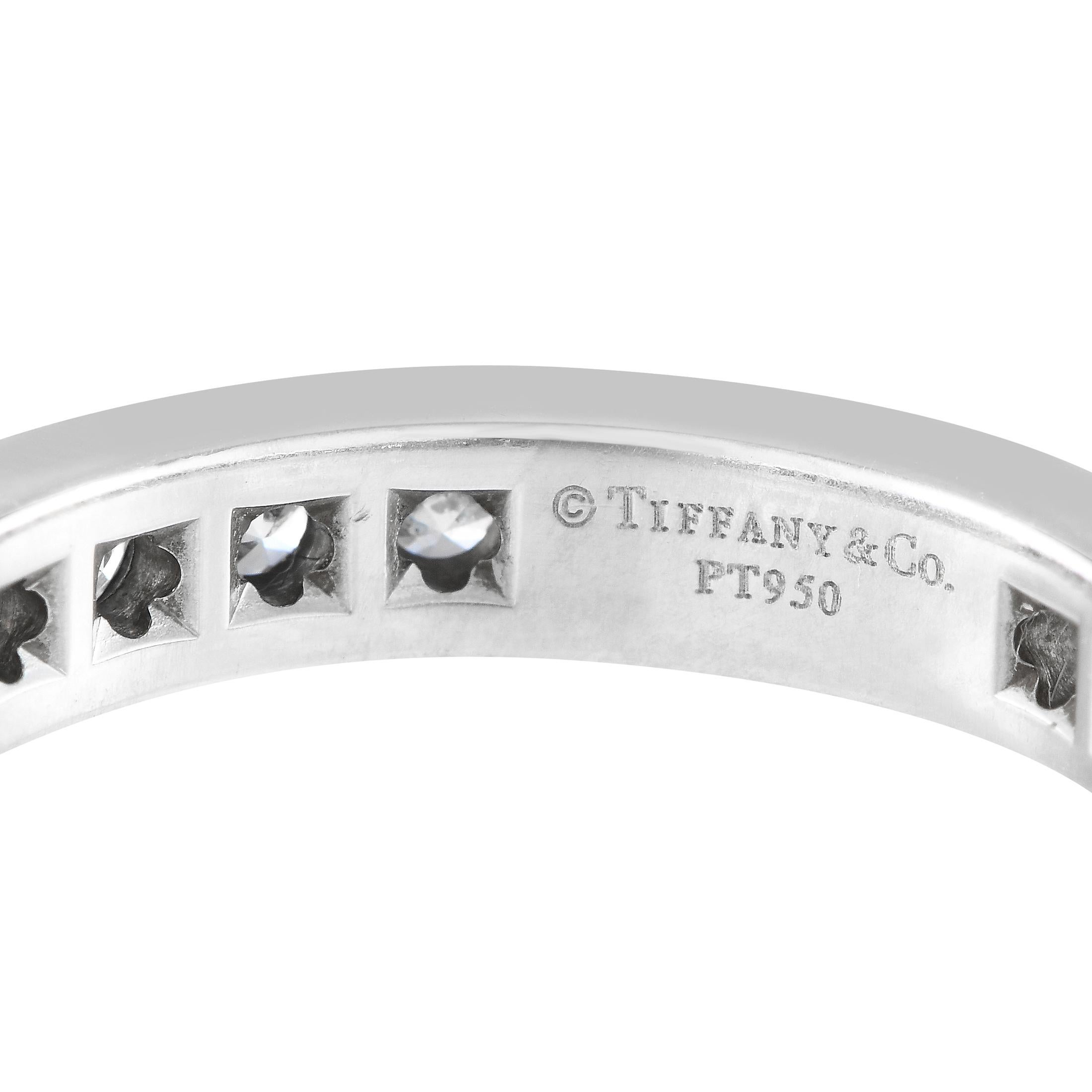 Tiffany & Co. Platinum 1.27ct Diamond Eternity Ring In Excellent Condition For Sale In Southampton, PA