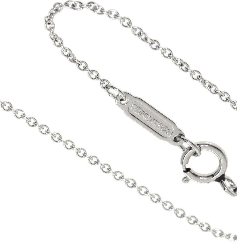 Women's TIFFANY & Co. Platinum .12ct Solitaire Diamond Pendant Necklace For Sale