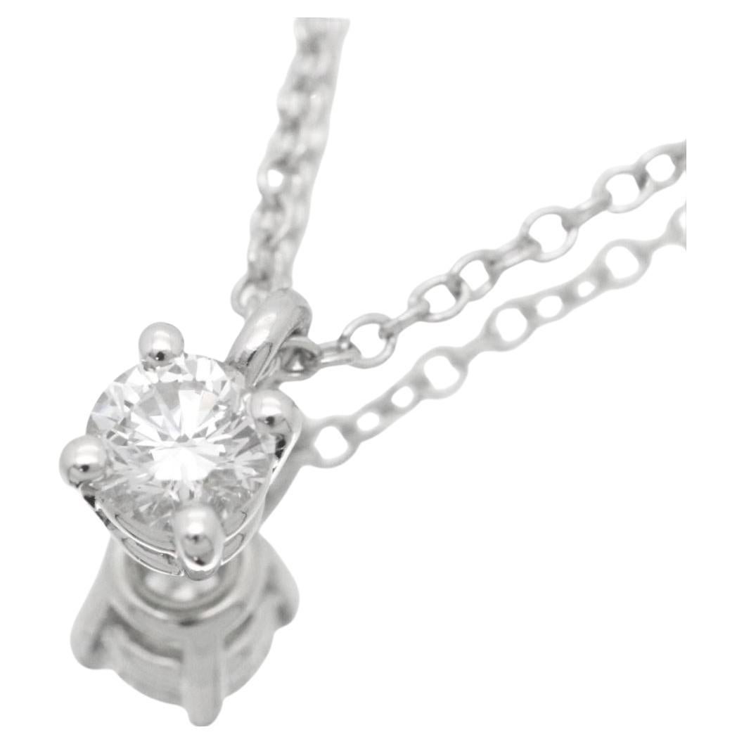 TIFFANY & Co. Platin .12 Karat Solitär Diamant-Anhänger-Halskette im Angebot