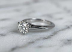 Tiffany & Co Platinum 1.30 Carat F VS1 Round Diamond Engagement Ring