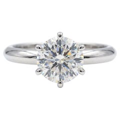 Tiffany & Co Platinum 1.30 Carat F VS1 Round Diamond Engagement Ring