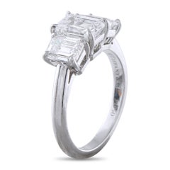 Tiffany & Co. Platinum 1.45ct Diamond Three-Stone Ring TI01-042126