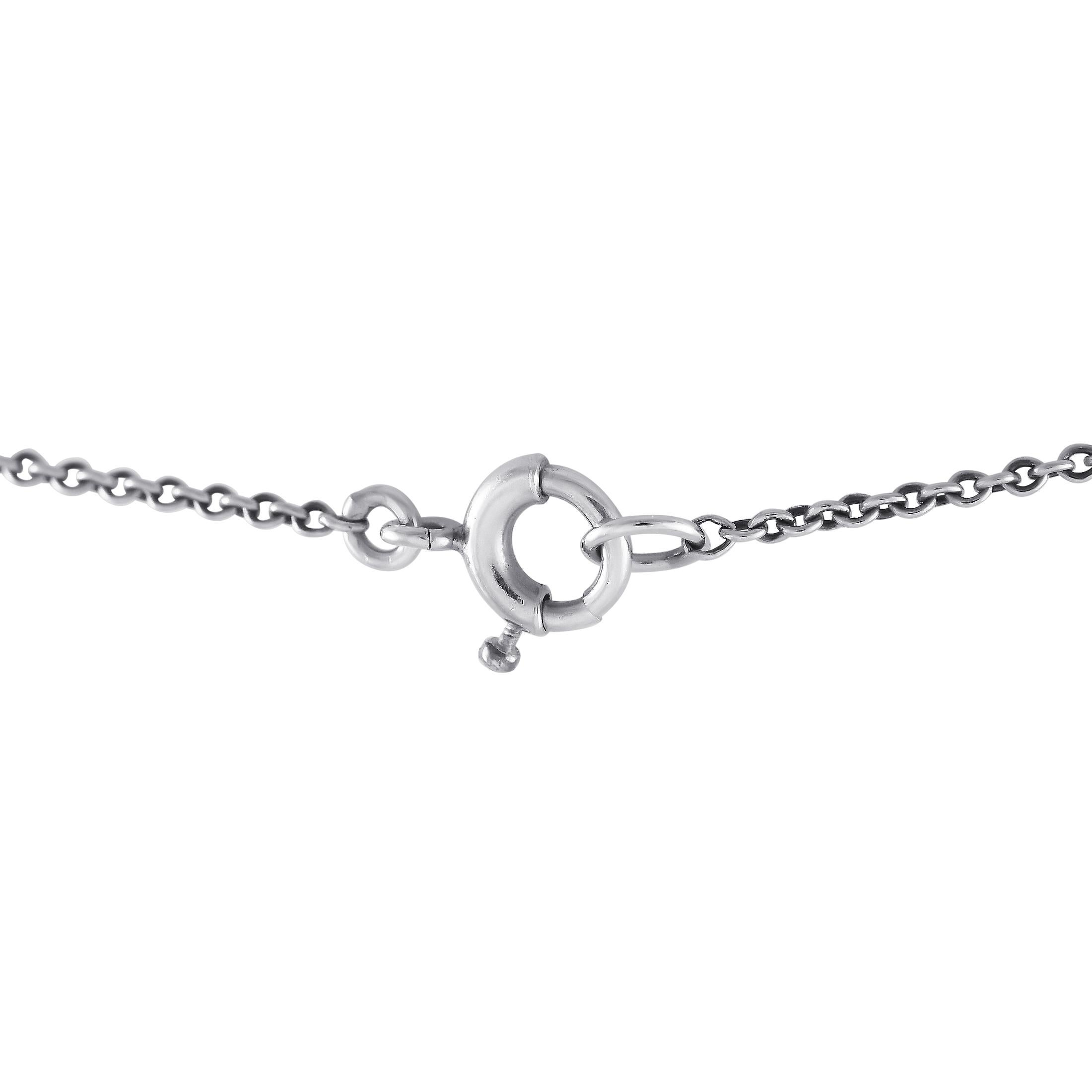 Round Cut Tiffany & Co. Platinum 1.50ct Diamond Necklace For Sale