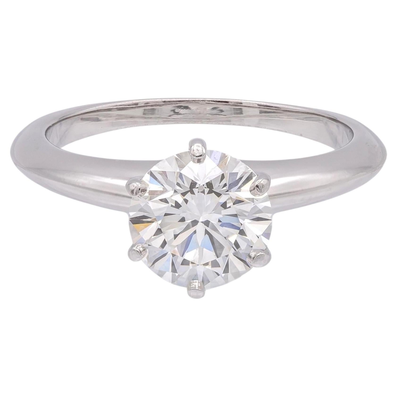Tiffany & Co. Platinum 1.50ct F-VS1 Round Diamond Solitaire Engagement Ring