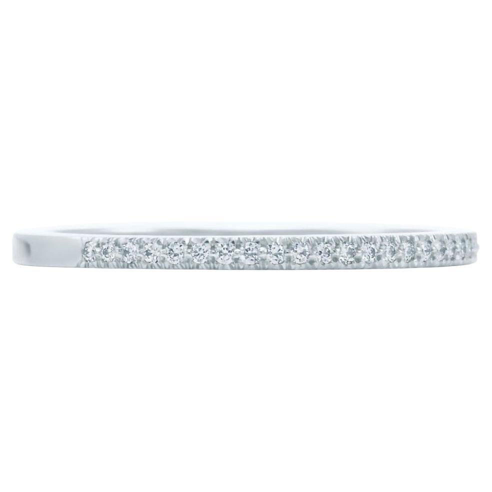 TIFFANY & Co. Platinum 1.5mm Half Circle Diamond Lucida Band Ring 5