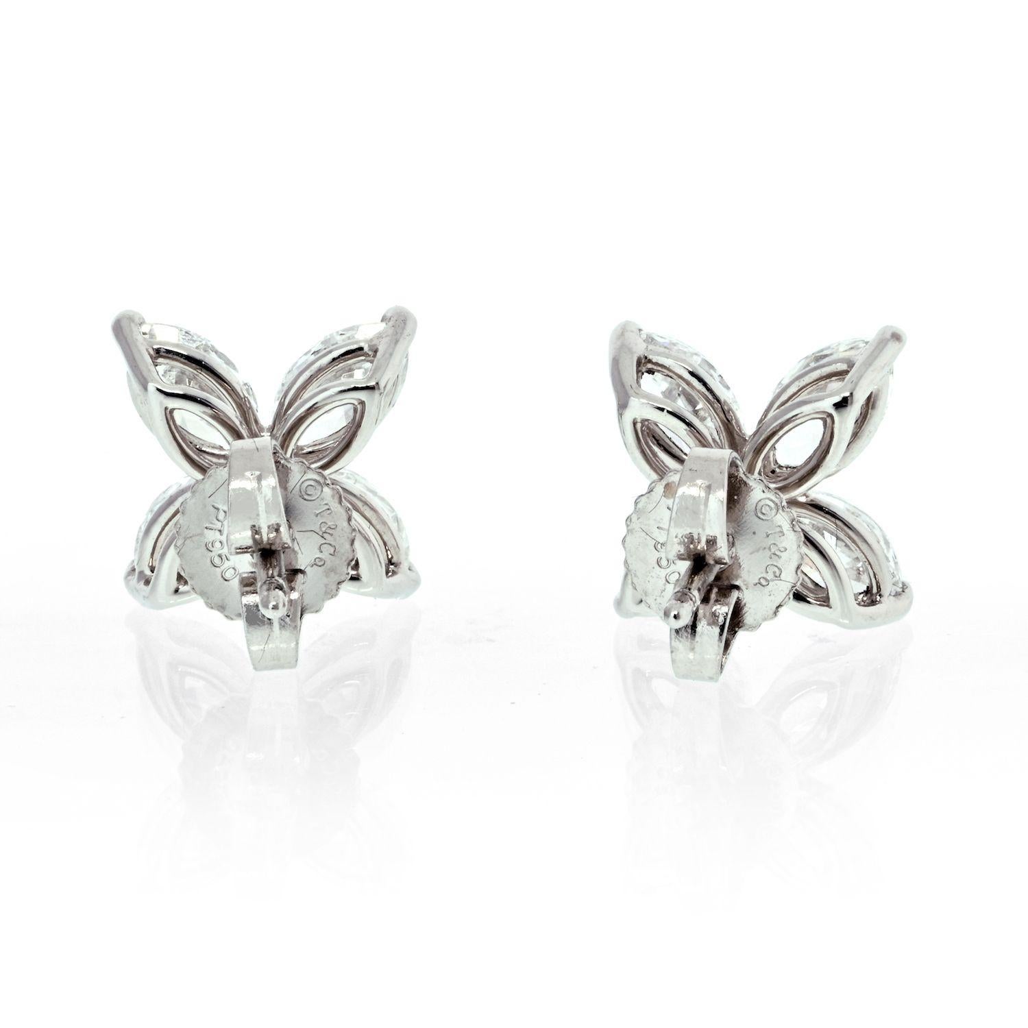 Marquise Cut Tiffany & Co. Platinum 1.62cts Victoria Large Model Stud Earrings