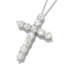 TIFFANY & Co. Platinum 1.71ct Diamond Cross Pendant Necklace Large