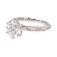Tiffany & Co. Platinum 1.73ct G VS1 Pavé Diamond Engagement Ring
