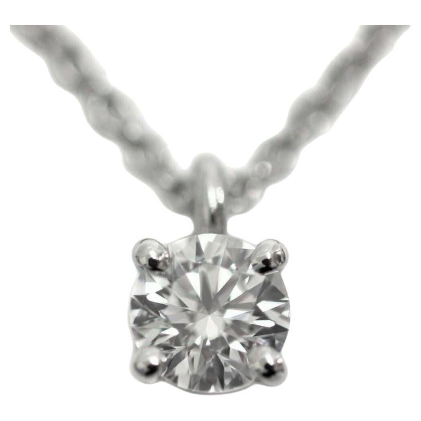 TIFFANY & Co. Platinum .17ct Solitaire Diamond Pendant Necklace For Sale
