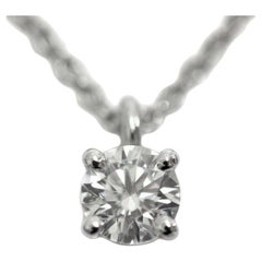 TIFFANY & Co. Platinum .17ct Solitaire Diamond Pendant Necklace
