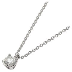 TIFFANY & Co. Platinum .17ct Solitaire Diamond Pendant Necklace