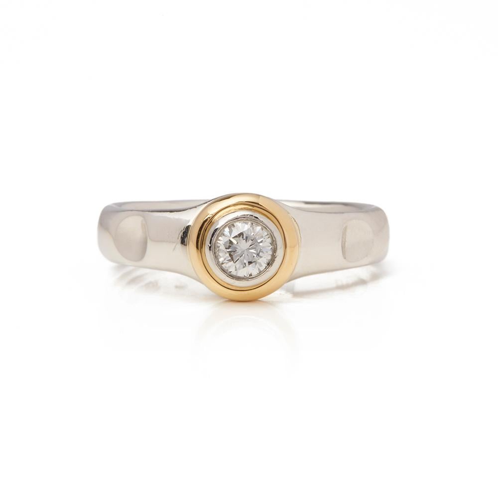 Modern Tiffany & Co. Platinum & 18 Karat Yellow Gold 0.45ct Diamond Paloma Picasso Ring