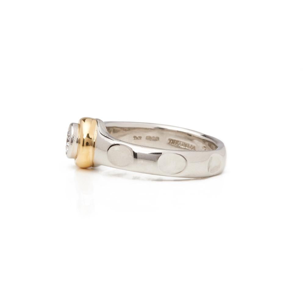 Round Cut Tiffany & Co. Platinum and 18 Karat Gold 0.45 Carat Diamond Paloma Picasso Ring