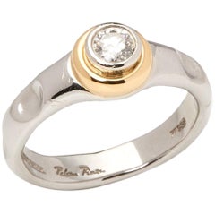 Tiffany 
Co. Platinum 
18 Karat Yellow Gold 0.45ct Diamond Paloma Picasso Ring