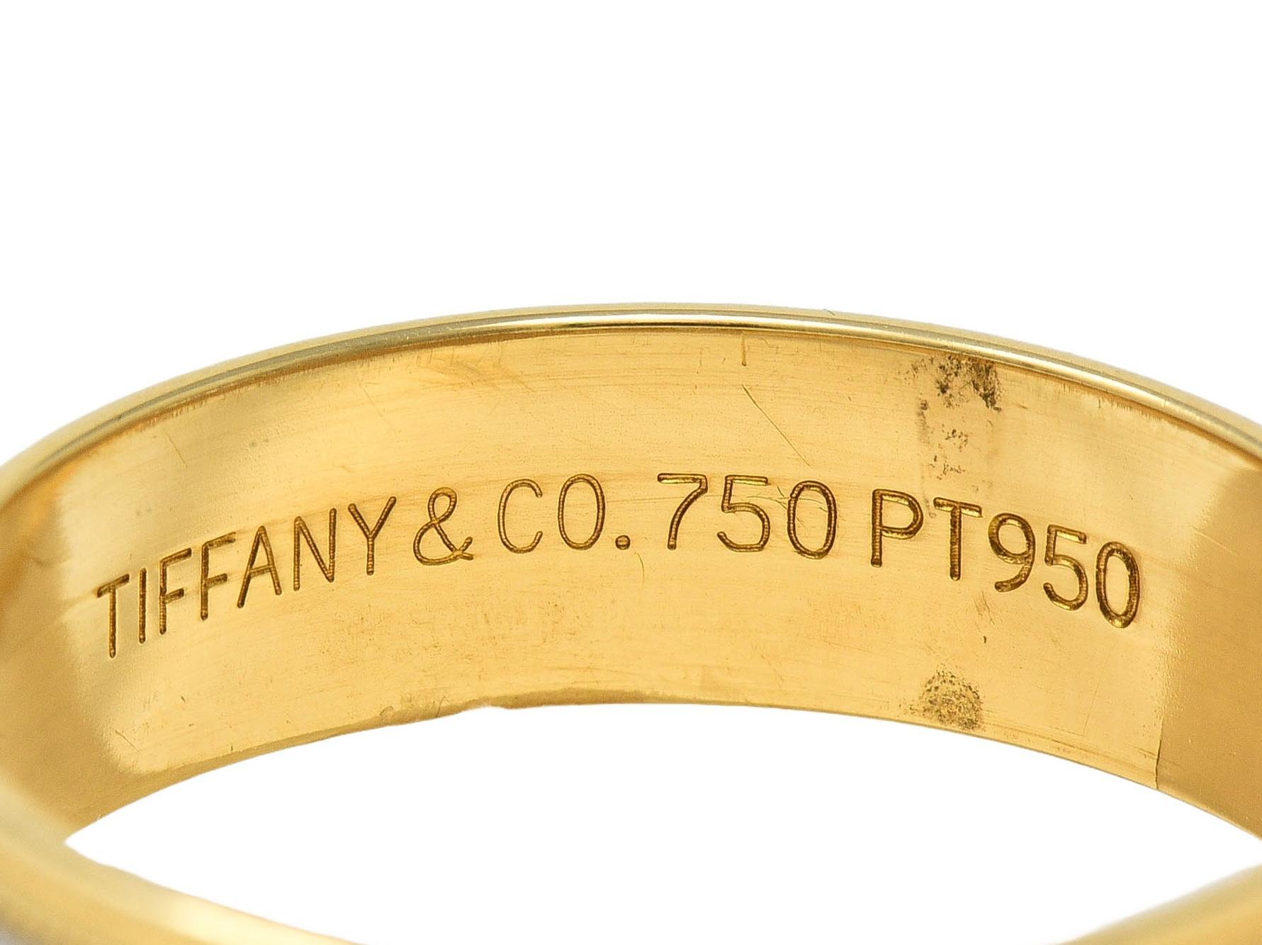 Tiffany & Co. Platinum 18 Karat Yellow Gold Contemporary Wedding Band Ring 1
