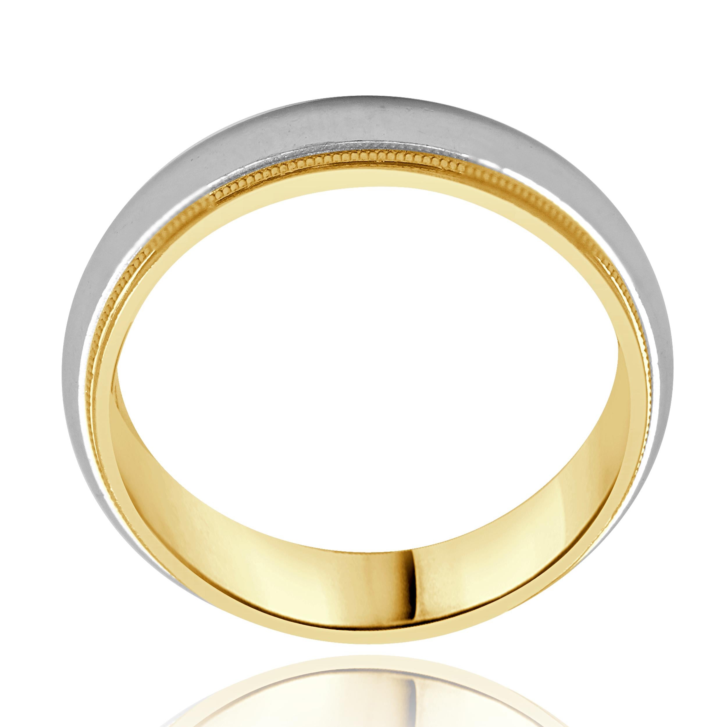 Femenino o masculino Tiffany & Co. Anillo de platino y oro amarillo de 18 quilates con milgrain de 6 mm en venta