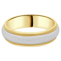Tiffany & Co. Platinum & 18 Karat Yellow Gold Milgrain 6MM Band