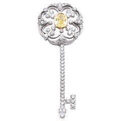 Tiffany & Co. Platinum & 18 Karat Yellow Gold “Scalloped” Key Pin