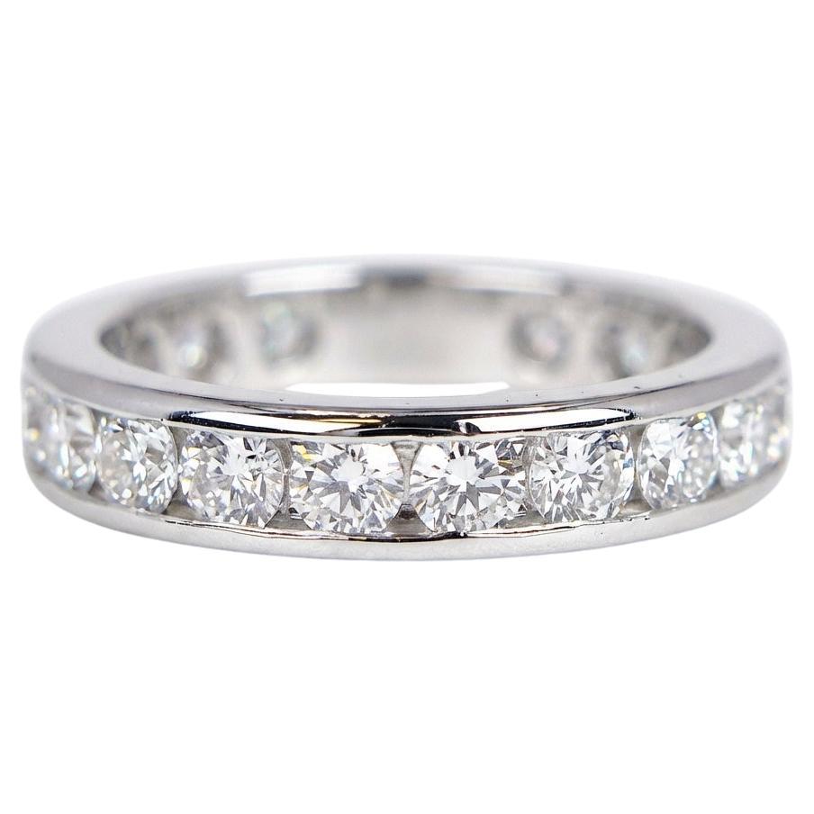 Tiffany 
Co. Platinum 1.80 Carat Diamond Eternity Wedding Band Ring F VS1