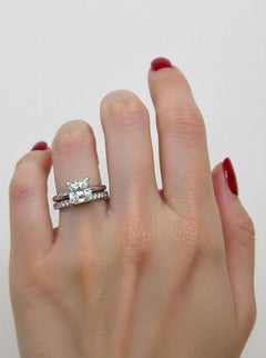 Tiffany & Co Platinum 1.83ctw Diamond Wedding Set G/SI1 Princess Cut Ring