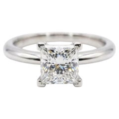 Tiffany & Co Platinum 1.83ctw Diamond Wedding Set G/SI1 Princess Cut Ring