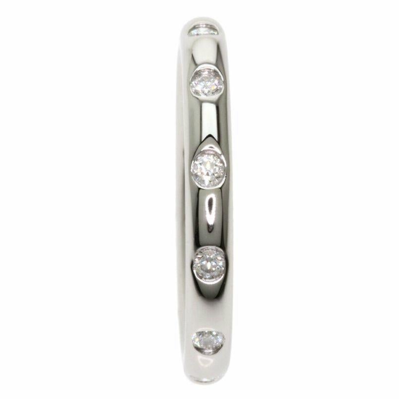 TIFFANY & Co. Platinum .18ct Diamond Bezet Band Ring 4.5 New In New Condition For Sale In Los Angeles, CA