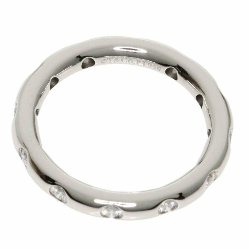 Women's TIFFANY & Co. Platinum .18ct Diamond Bezet Band Ring 4.5 New For Sale