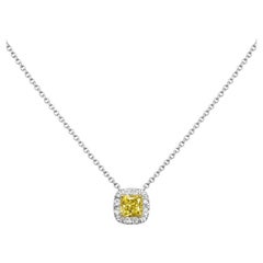Tiffany & Co. Platinum & 18K Fancy Vivid Yellow Diamond Necklace