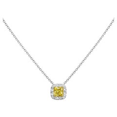 Tiffany & Co. Platinum & 18K Fancy Vivid Yellow Diamond Necklace