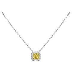 Tiffany & Co. Platinum & 18K Fancy Vivid Yellow Diamond Necklace