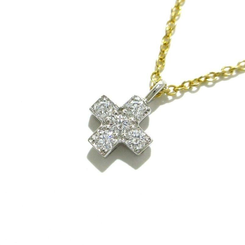 TIFFANY & Co. Platinum 18K Gold Diamond Cruciform Cross Pendant Necklace

Metal: Platinum and 18K gold
Chain: 16
