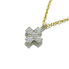 TIFFANY & Co. Platinum 18K Gold Diamond Cruciform Cross Pendant Necklace